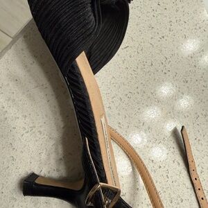 black dress heels double ankle strap